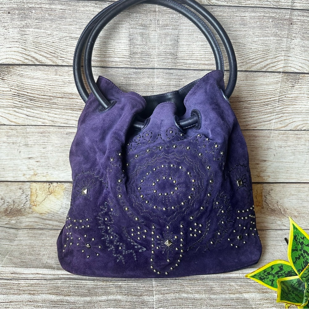 Donald J Pliner Studded Suede Bag